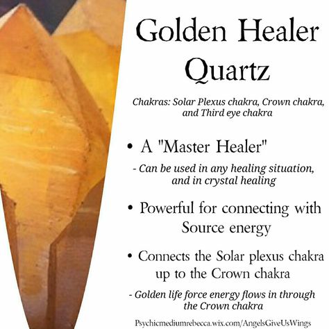 Golden Healer Quartz crystal meaning Quartz Crystal Meaning, Crystal Cards, Crystal Rocks, Zen Life, Golden Healer Quartz, Crystal Place, Golden Quartz, Golden Healer, Gemstone Properties