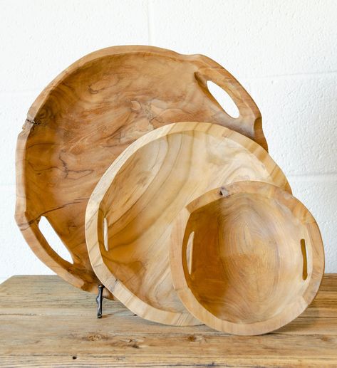 Wooden dough bowl