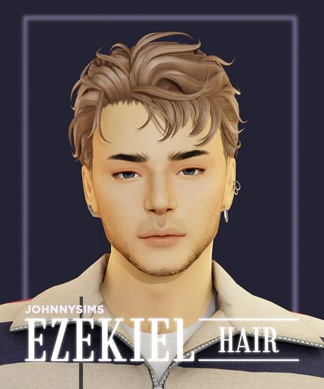 Ezekiel Hair | JohnnySims Mullet Side Part, Sims 4 Male, Sims 4 Hair Male, Cc Hair, Hair Male, Pelo Sims, Boy Hair, Male Hair, Sims 4 Mm