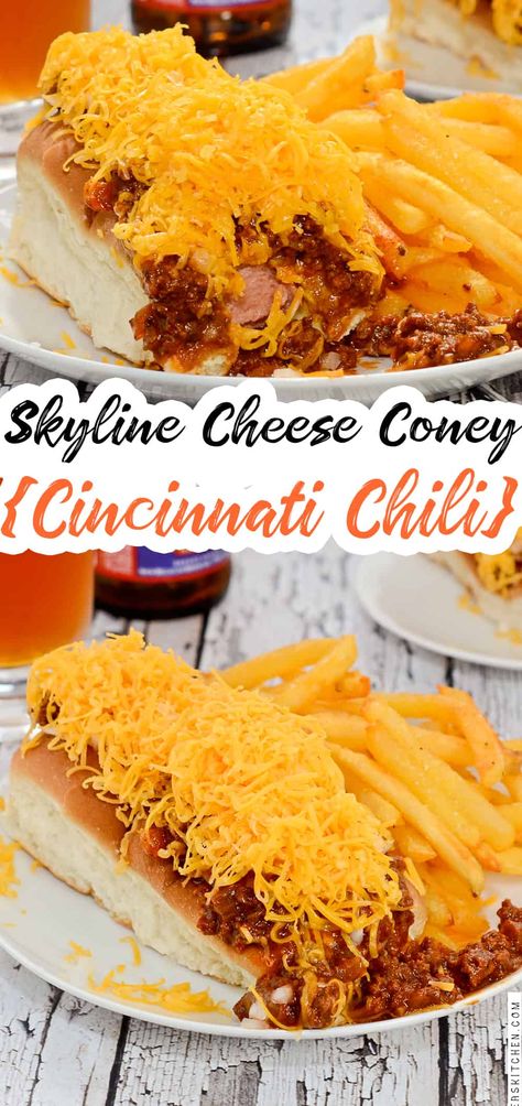 Skyline Cheese Coney {Cincinnati Chili} - Sweet Pea's Kitchen Chili Cheese Coneys, Coney Sauce Recipe, Tini Birthday, Skyline Chili Recipe, Coney Dog Sauce, Hot Dog Chili Sauce Recipe, Cincinnati Chili Recipe, Chili Dog Chili Recipe, Chili Sweet