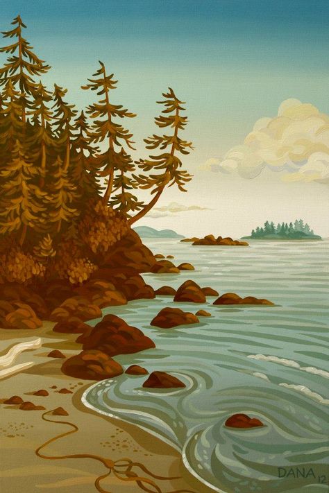 Salish Sea Market Arbutus Tree, Salish Sea, Best Paintings, Water Ocean, Island Art, Common Themes, Canadian Art, Mystery Series, Coastal Landscape