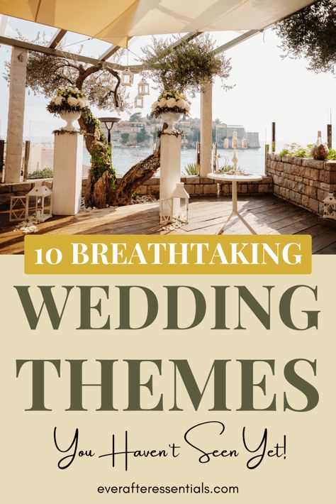 Discover 10 unforgettable wedding themes that will leave your guests in awe! ✨ From elegant to magical, we've curated a stunning collection of unique and creative ideas to help you celebrate your big day in style! Wedding Ideas Modern Romantic, Magical Indoor Wedding, Modern Nature Wedding, Wedding Day Themes, Indoor Wedding Theme Ideas, Wedding Styles Themes Elegant, Wedding Theme Ideas Elegant Indoor, Wedding Themes Indoor, Weddings Inspiration Romantic