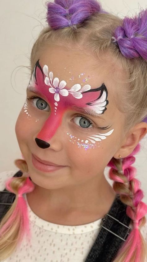 Children’s Face Paint, Animal Face Painting Ideas, Facepainting Ideas Halloween, Facepainting Ideas Kids, Face Paint Booth, Kids Face Paint Ideas, Face Painting For Girls, Fast Face Painting Designs, Quick Face Painting Ideas For Kids