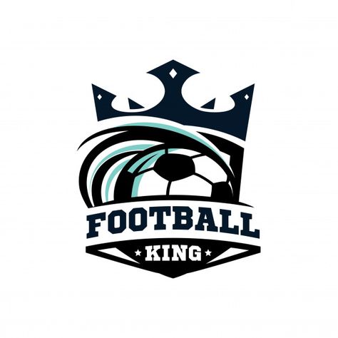 King football logo Premium Vector | Free Vector #Freepik #freevector #freelogo #freebadge #freesport #freefootball Football Gender Reveal, Football Logo Design, Football Canvas, Hero Logo, Soccer Logo, Free Football, Shield Logo, Logo Vintage, Football Design