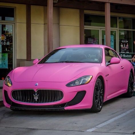 ❥♚ Pink Maserati, Maserati Mc20, Pink Cars, Adopt Idea, Pink Life, Nice Cars, Black Rims, Pink Car, Pink Vibes