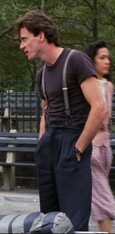 Aiden Quinn all 80s sexy in suspenders 'Desperately Seeking Susan' Aidan Quinn Desperately Seeking Susan, 80s Suspenders, Aiden Quinn, Movies Of The 80's, Desperately Seeking Susan, Suspenders Outfit, Aidan Quinn, 80s Fashion Men, Christian Clothes