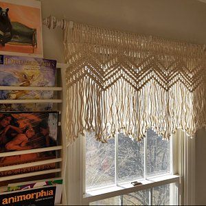 lunawoods added a photo of their purchase Window Macrame, Boho Kitchen Curtains, Macrame Valance, Cow Bathroom, Cortina Boho, Boho Window, Geometric Headboard, Macrame Leaves, Curtain Macrame