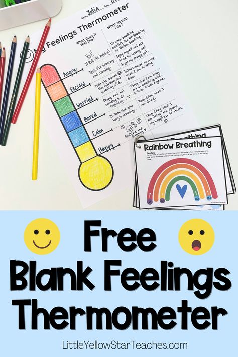 Introducing a powerful tool for educators and parents: the Feelings Thermometer. Ideal for a Calm Down Corner, this self-regulation activity aids children in recognizing and managing emotions. Join us to nurture emotional well-being in kids through this engaging and effective method. Emotions Thermometer Free Printable, Activities For Self Regulation, Emotion Thermometer Free Printable, Feeling Identification Activities, Emotional Identification Activities, Mood Meter For Kids, Feelings Activities Kindergarten, Emotion Regulation Activities For Kids, Emotional Activities For Kids