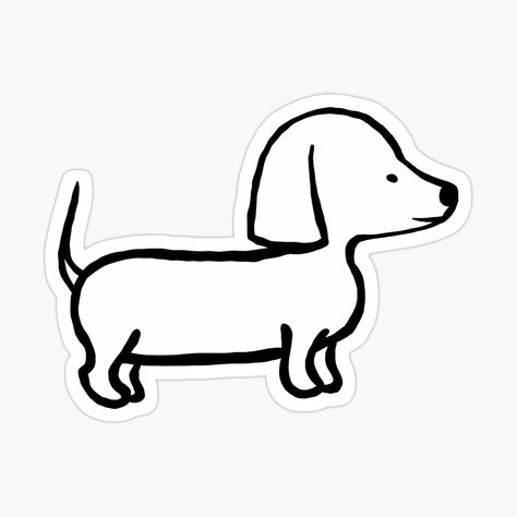 Get my art printed on awesome products. Support me at Redbubble #RBandME: https://www.redbubble.com/i/sticker/Weiner-dog-doodle-by-shoprose/67867314.EJUG5?asc=u Dog Doodles, Dog Doodle, Doodle Sticker, Weiner Dog, Dog Pin, Glossier Stickers, Transparent Stickers, Pin Collection, My Art