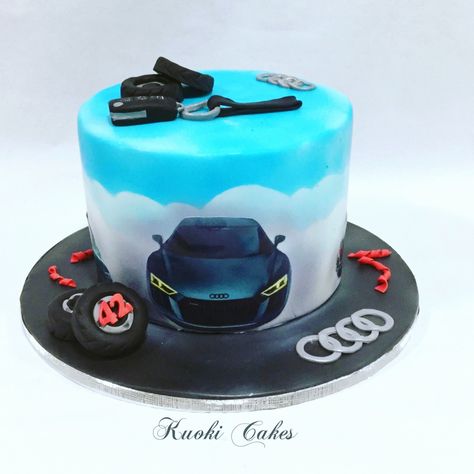 Audi cake  by Donatella Bussacchetti Audi Cake Ideas, Cars Theme Cake, Car Cakes, Baby Boy Birthday Cake, Geometric Cake, Cake For Boyfriend, Birthday Man, Cars Birthday Cake, Cake For Husband