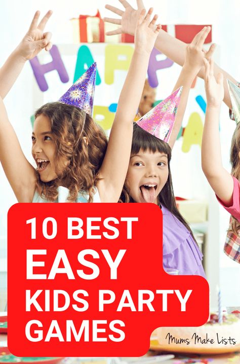 10 BEST EASY KIDS PARTY GAMES Games For Preschoolers Indoor, Easy Kids Party Games, Easy Birthday Party Games, Games For Little Kids, Easy Kids Party, Indoor Party Games, Kid Friendly Party, Easy Party Games, Toddler Party Games