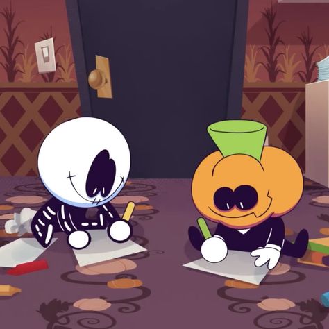 Pump Spooky Month Pfp, Skid And Pump Spooky Month, Pump Spooky Month, Spooky Month Hatzgang, Skid And Pump, Spooky Mouth, Indie Animation, Spooky World, Best Bud