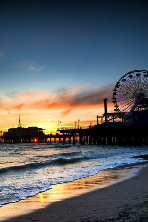 Santa Monica Pier, Los Angeles, California Los Angeles California Photography, Pier Santa Monica, California Wallpaper, Los Angeles Aesthetic, Los Angeles Travel, Santa Monica Pier, California Photography, Venice Beach, Beach Lovers