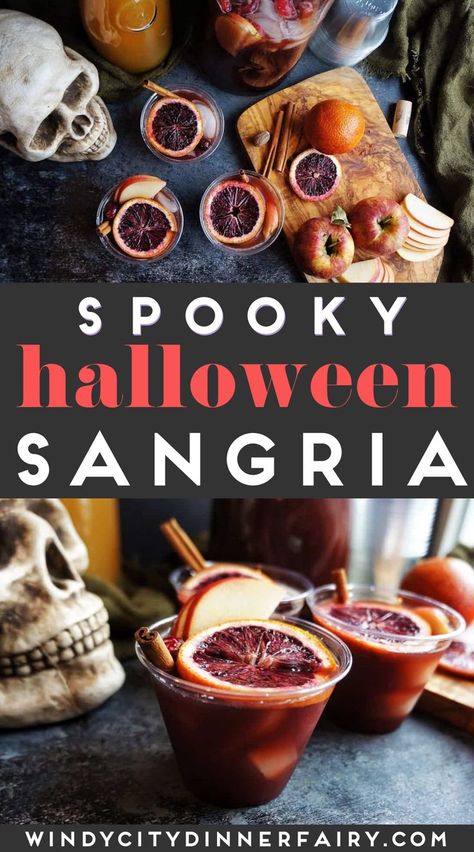 Halloween Sangria, Spiced Simple Syrup, Halloween Party Drinks, Halloween Names, Red Halloween, Easy Halloween Party, Halloween Movie Night, Spooky Food, Halloween Party Dinner