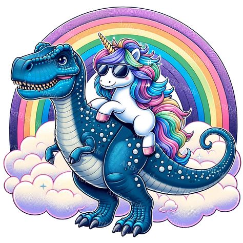 Unicorn Artwork, Unicorn Fashion, Rainbow Clouds, Unicorns Clipart, Cartoon Unicorn, Mug Tumbler, Rainbow Fashion, Clouds Design, Cartoon Dinosaur