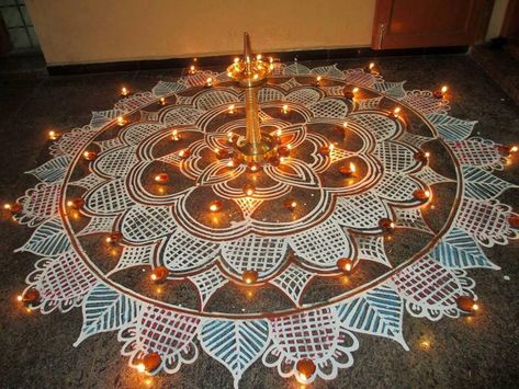 Tat Asmi Prabhu - Light of Lights. KARTHIGAI DEEPAM. God is Light, and Light is God. Aham Brahmasmi, Deepam Kolam, Kolam Dots, 3d Rangoli, Karthigai Deepam, Find God, Diwali Decorations At Home, Colorful Rangoli, Rangoli Borders