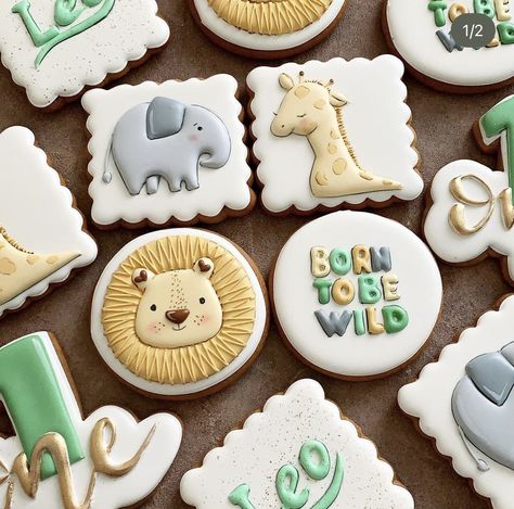 Lion Birthday Cake, Lion Cookies, Cookies Decoration, Lion Birthday, Animal Jungle, Baby Cookies, Cookies For Kids, Animal Cookies, Birthday Cookies