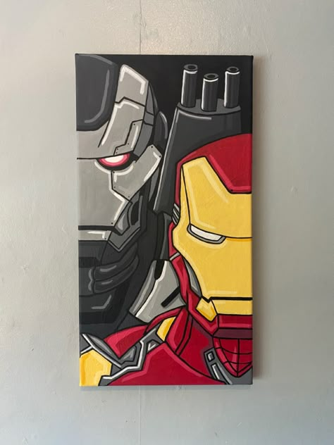 Marvel Painting Ideas On Canvas, Vision Painting, Iron Man Painting, Avengers Painting, Ideas Para Cuadros, Marvel Paintings, Sky Art Painting, Images Disney, Simple Canvas Paintings