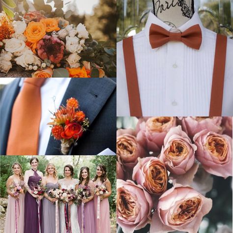 Dusty Purple And Orange Wedding, Rust And Plum Wedding, Plum And Orange Wedding Ideas, Purple And Terracotta Wedding, Lilac And Burnt Orange Wedding, Purple And Rust Wedding, Rust And Lilac Wedding, Lavender And Burnt Orange Wedding, Rust And Lavender Wedding