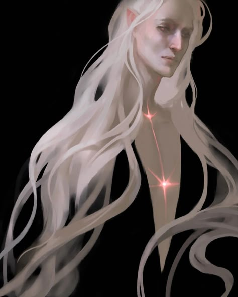 Silver Hair Drawing, Albino Tiefling, Albino Character Design, White Tiefling, Character With White Hair, Drow Female, Long White Hair, Book Inspiration, Dnd Characters