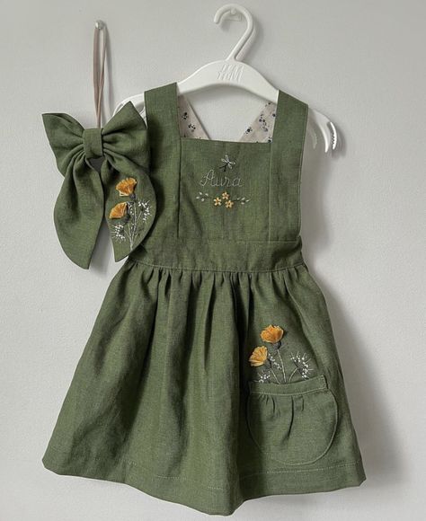 Hand Embroidered Dress, Baby Dress Embroidery, Kids Frocks Design, Sewing Baby Clothes, Baby Clothes Girl Dresses, Baby Dress Design, Kids Frocks, Kids Fashion Dress, Kids Designer Dresses