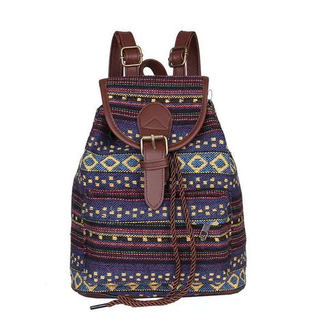 Embrace the laid-back vibes of boho fashion with our Boho Style Backpack! Step out in style with our Boho Backpack, the perfect fusion of functionality and fashion. Crafted from durable canvas with ethnic-inspired patterns, this Boho Style Backpack is not just a bag, it's a statement piece that elevates your look while keeping your essentials close at hand. With its spacious interior and multiple compartments, our Backpack Boho Style offers ample storage for all your belongings. Whether you're h Bohemian Backpack, Boho Backpack, Backpack Material, Drawstring Bucket Bag, Commuter Bag, Trendy Boho, Boho Designs, Canvas Backpack, School Bag