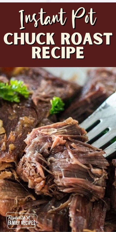 Instant Pot Chuck Roast is the perfect Sunday dinner. This Instant Pot version is as tender as a traditional recipe, but it's ready in less than half the time. Because this pot roast includes potatoes and carrots, you have a full meal in just one pot! You can even serve it all on one big serving platter, family style. Instant Pot Chuck Roast Recipe, Instant Pot Chuck Roast, Chicken Reci, Chuck Roast Recipe, Chicken Instapot, Instant Pot Pot Roast, Beef Recipe Instant Pot, Chuck Roast Recipes, Roast Beef Recipes