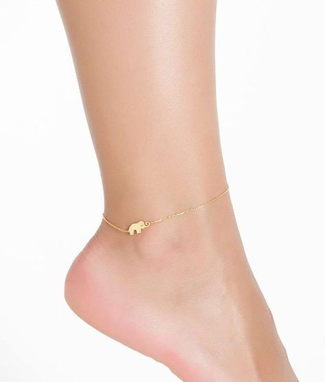 Elephant Anklet, Elephant Stuff, Animal Bracelet, Tiny Elephant, Elephant Jewelry, Ankle Jewelry, Elephant Bracelet, Gold Anklet, Foot Jewelry