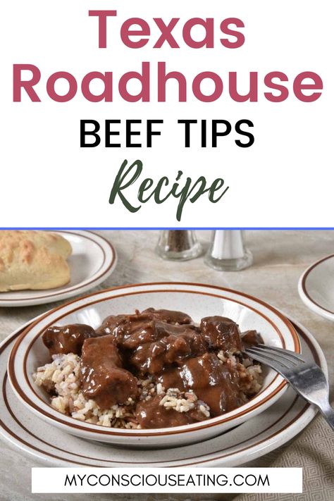 Texas Roadhouse Beef Tips in a dish Texas Road House Beef Tips Recipe, Copycat Texas Roadhouse Beef Tips, Texas Roadhouse Brown Gravy, Copycat Steak Recipes, Texas Roadhouse Steak Bites, Beef Tip Recipes Easy, Texas Roadhouse Beef Tips And Gravy, Costco Sliced Beef Sirloin Recipes, Texas Roadhouse Beef Tips Recipe