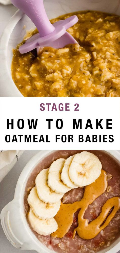 Oatmeal For 12 Month Old, Homemade Baby Oatmeal, Blw Oatmeal Recipes, Oatmeal Baby Food Recipes, Oatmeal Toddler Recipes, Oatmeal Blw, Oatmeal For Toddlers, Oatmeal Recipes For Toddlers, Toddler Oatmeal Recipes