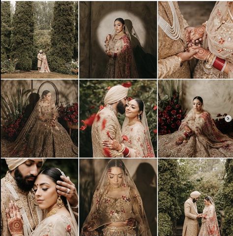 Amrit Photography, Punjabi Aesthetic, Engagement Portraits Poses, Indian Wedding Pictures, Bride Groom Photoshoot, Shoot Moodboard, Rustic Tables, Indian Bride Poses, Muslim Wedding Photography