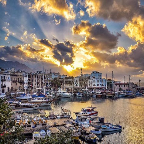 Kyrenia Harbour, Girne, Cyprus Kyrenia Cyprus, Cruise Photography, Landscape Sky, Travel Landscape, Cruise Travel, Sea Beach, Photography Travel, Landscape Photos, Sky Photography