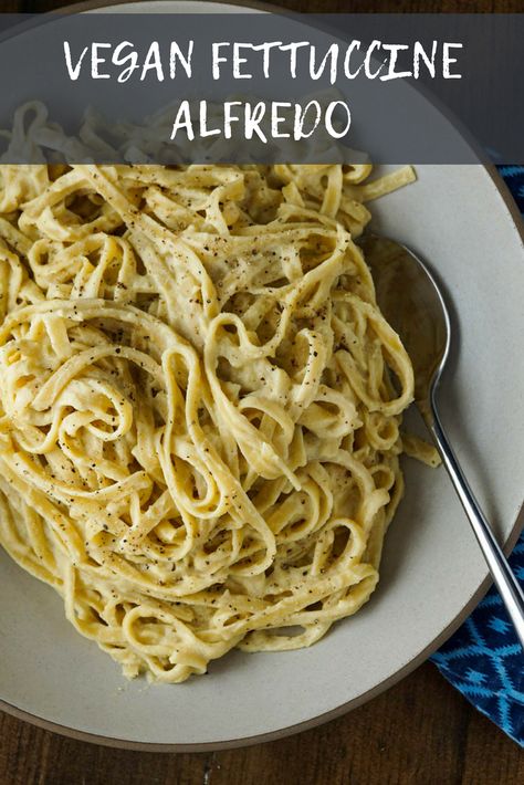 Vegan Fettuccine Alfredo Recipe | The body of this creamy vegan Alfredo sauce comes from both cauliflower and cashews, so the liquid you use to steam them doesn’t matter too much. Whatever you do, make sure the nut milk has no added flavoring. (Read the ingredient list to be sure.) As you would with most pasta dishes, reserve some of the cooking liquid to help loosen the sauce.	  #vegan #veganrecipes #veganinspiration #seriouseats #recipes Vegan Fettuccine, Vegan Fettuccine Alfredo, Fettuccine Alfredo Recipe, Vegan Alfredo Sauce, Vegan Pasta Dish, Vegan Alfredo, Fettuccine Alfredo Recipes, Vegan Pasta Recipes, Alfredo Recipe