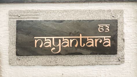 Nameplate's  By Indian Autumn #Nayantara White Name Plates For Home, Apartment Name Plate Design, Stone Name Plates For Home, Nameplates Design Ideas For Home Indian, Name Plates For Home Indian, House Name Plate Design Indian, Home Names Ideas Indian, House Names Ideas Indian, Nameplates Design Ideas For Home