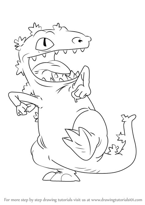 Reptar Drawing, How To Draw Rugrats, Reptar Rugrats, Graffiti Art Drawings, Best 90s Cartoons, Rugrats Characters, Escuela Diy, 90s Tattoos, Cardboard Letters