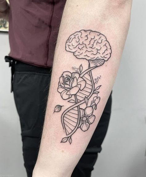 Brain Tree Tattoo, Fine Line Brain Tattoo, Brain Tattoo Ideas, Brain Tattoo, Nurse Tattoo, Medical Tattoo, Awareness Tattoo, Brain Surgeon, Health Tattoo