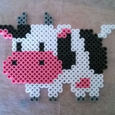 Harvest Moon cow hama beads by cloudcommander: Cow Perler Bead Patterns, Perler Animals, Hama Beads Animals, Pinterest Cat, Beads Animals, Melt Beads Patterns, Hama Art, Melty Bead Patterns, Pearl Beads Pattern