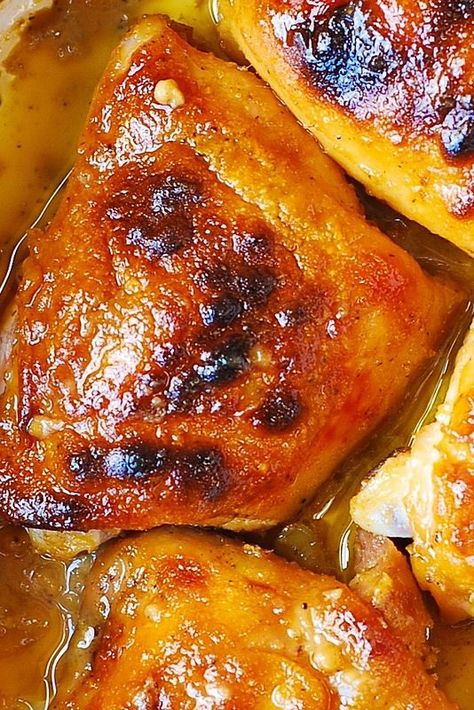 Best Baked Maple-Dijon Chicken Thighs Sauce:1/2 cup Dijon mustard, 1/4 cup maple syrup, 1 tablespoon rice vinegar Best Baked Chicken Thighs, Dijon Chicken Thighs, Maple Dijon Chicken, Making Chili, Best Baked Chicken, Pumpkin Cookies Easy, Maple Chicken, Gluten Free Pumpkin Muffins, Vinegar Chicken