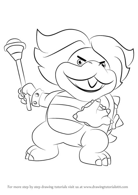 Learn How to Draw Ludwig von Koopa from Koopalings (Koopalings) Step by Step : Drawing Tutorials Ludwig Von Koopa, Margaritaville Frozen Concoction Maker, Koopa Troopa, King Koopa, Super Mario Coloring Pages, Mario Coloring Pages, Mario Bros., Cool Coloring Pages, Step Drawing