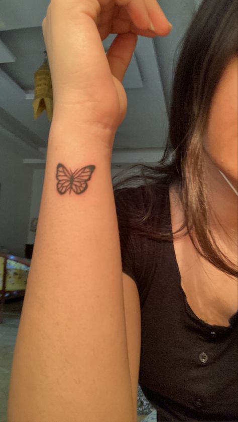 Butterflies Tattoo Wrist, Butterfly Tattoo Placement Ideas Arm, Butterfly On Wrist, Wrist Tattoos Butterfly, Butterfly Tattoo Wrist, Wrist Tatoo, Butterfly Wrist Tattoo, Astronaut Tattoo, Small Butterfly Tattoo