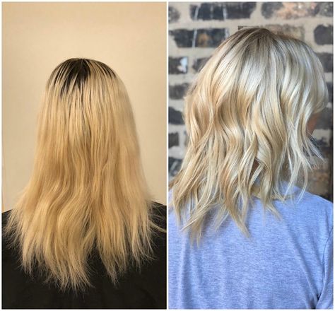 MAKEOVER: Grown-Out Platinum to Natural, Manageable Blonde - Hair Color - Modern Salon Growing Out Platinum Hair, Irish Cream Hair Color, Blonde Hair Color Natural, Gray Blending, Sombre Hair, Yellow Blonde, Bob Hair Color, Color Formulas, Ashy Blonde