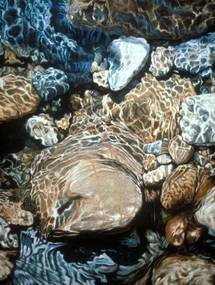 Pool by Tim Fortune #oilpainting #water #rocks Pool Painting, Pool Paint, Paintings Contemporary, Saranac Lake, Pool Art, Rock Pools, Grape Leaves, Crystals Minerals, Watercolor Landscape