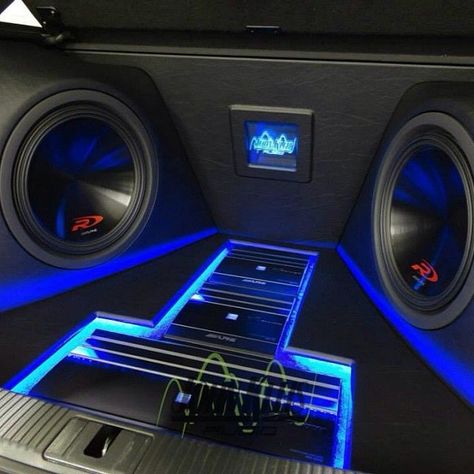 Custom Subwoofer Enclosure, Alpine Audio, Truck Audio, B13 Nissan, Car Audio Fabrication, Alpine Car, Custom Car Audio, Sound System Car, Audio Ideas