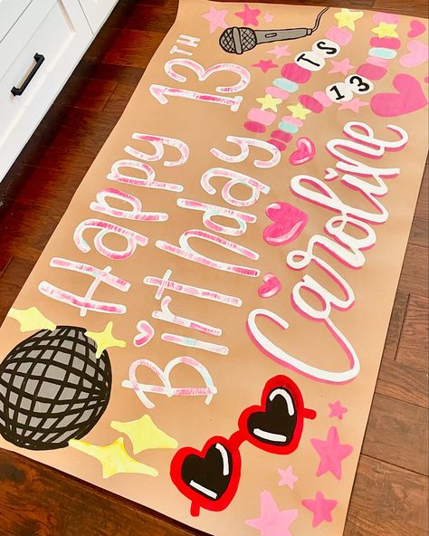 Birthday banner for the Swifties✨ Custom Birthday Banner, Taylor Swift Birthday Banner, 21st Bday Ideas, Painted Things, Diy Birthday Banner, Custom Birthday Banners, Birthday Painting, Taylor Swift Birthday, Easy Birthday