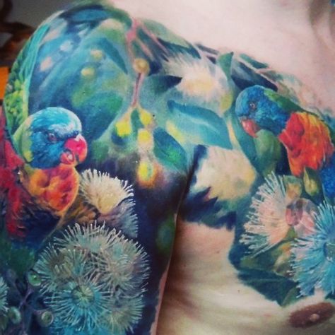 Rainbow Lorikeet Tattoo, Lorikeet Tattoo, Rainbow Lorikeet, Watercolor Tattoo, Tattoos For Women, Tattoo Ideas, Rainbow, Tattoos, Art