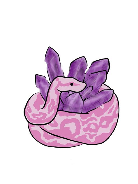 #pink #snake #python #regius #ball #cute #purple #kawaii #preciousstones #stony #magic #illustration Python Snake Drawing, Snake Sketches, Snake Sketch, Pink Python, Magic Illustration, Snake Painting, Cute Dragon Drawing, Python Regius, Snake Drawing