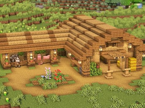 Sheep Farm Minecraft Ideas, Minecraft Pig Pen Ideas, Minecraft Sheep Pen Ideas, Horse Pen Minecraft, Pig Farm Minecraft, Pig Pen Minecraft, Sheep Pen Minecraft, Sheep Farm Minecraft, Minecraft Pig Pen