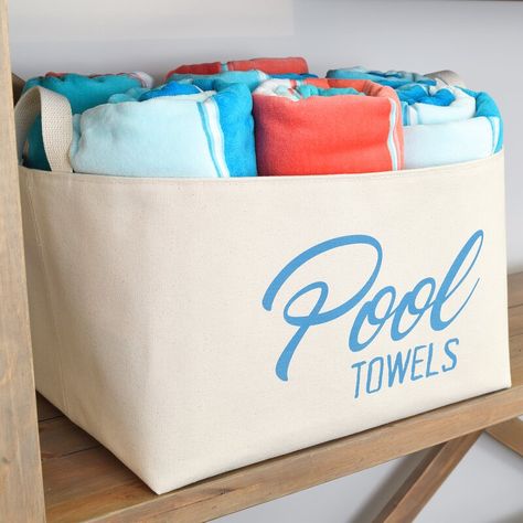 asouthernbucket Pool Towels Storage Bin & Reviews | Wayfair Pool Towel Storage, Beach Towel Storage, Towels Storage, Outdoor Towel Rack, Pool Organization, Towel Rack Pool, Diy Towel Rack, Towel Basket, Pool Storage