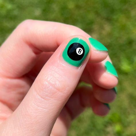 Pool Ball Nail Designs, 8 Ball Nail Art, Magic 8 Ball Nails, Pool Ball Nails, Pool Nail Art, 8ball Nails, Slay Nails, Nail Makeover, Ball Nails