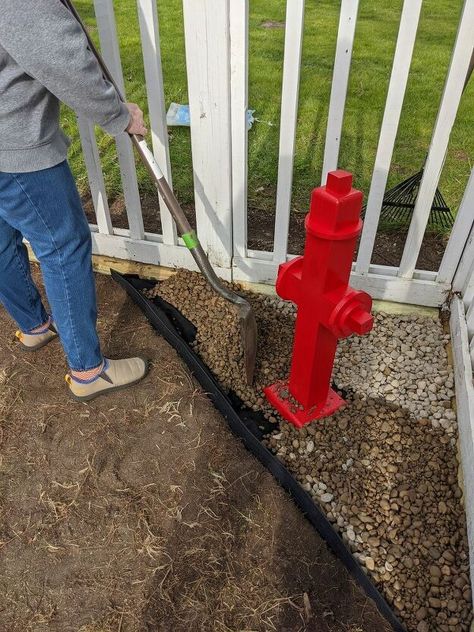 DIY Doggy Fire Hydrant | Hometalk Diy Dog Areas In Backyard, Diy Fire Hydrant, Fire Hydrant Ideas, Diy Dog Yard, Outdoor Dog Area, Backyard Dog Area, Backyard Refresh, Dog Potty Area, Using Scrap Wood